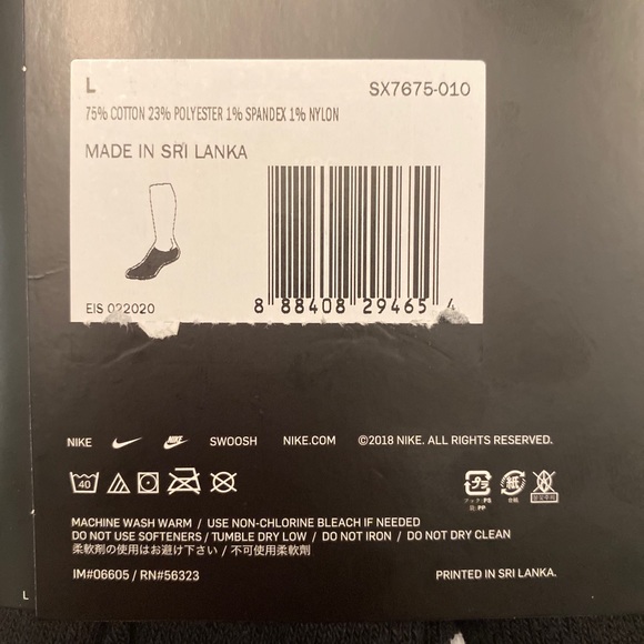 Nike Everyday 6 Pair ankle Socks M8-12 W10-13 - Picture 6 of 7